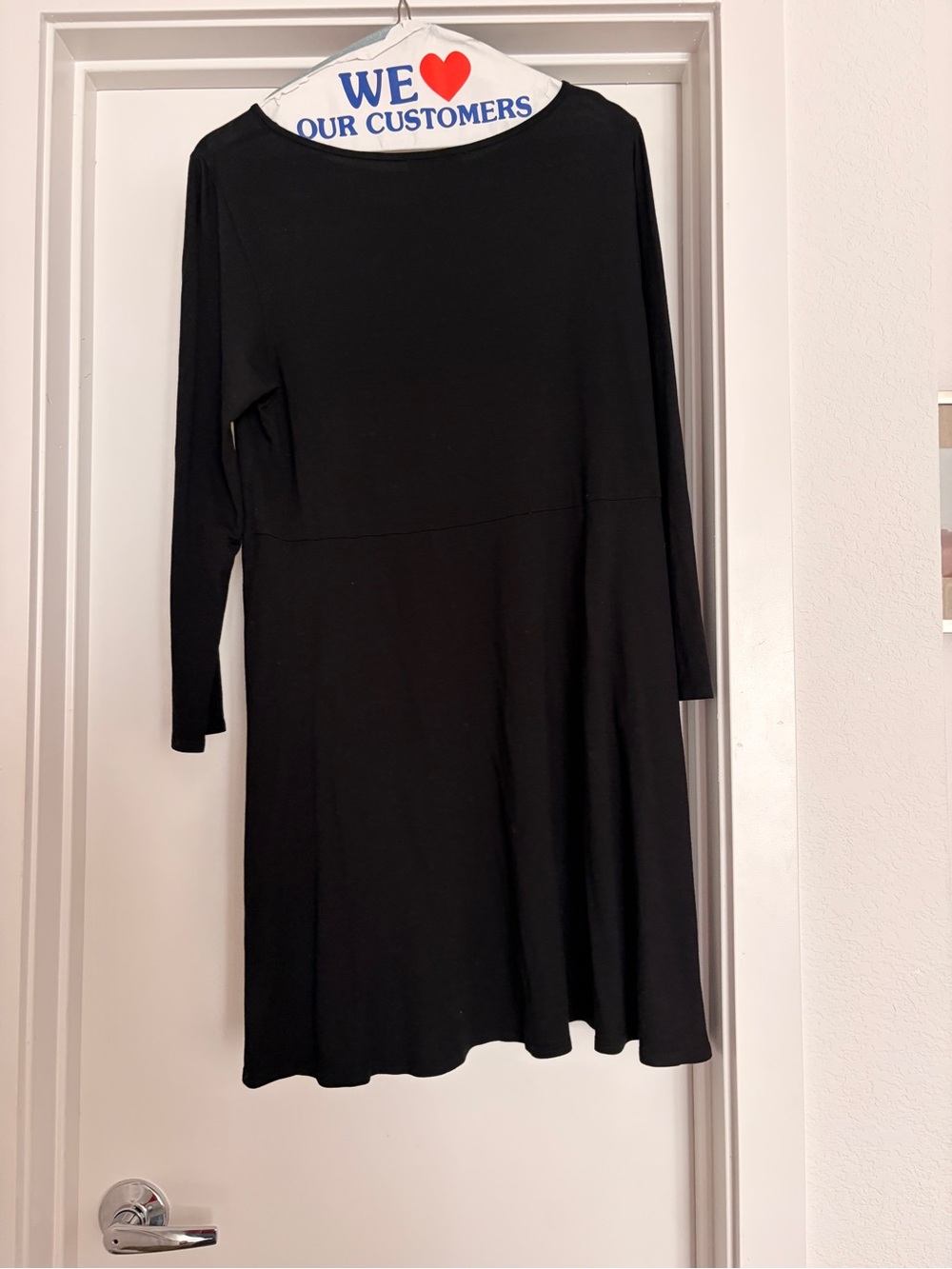 Eileen Fisher Black Long-Sleeve Swing Tunic Dress